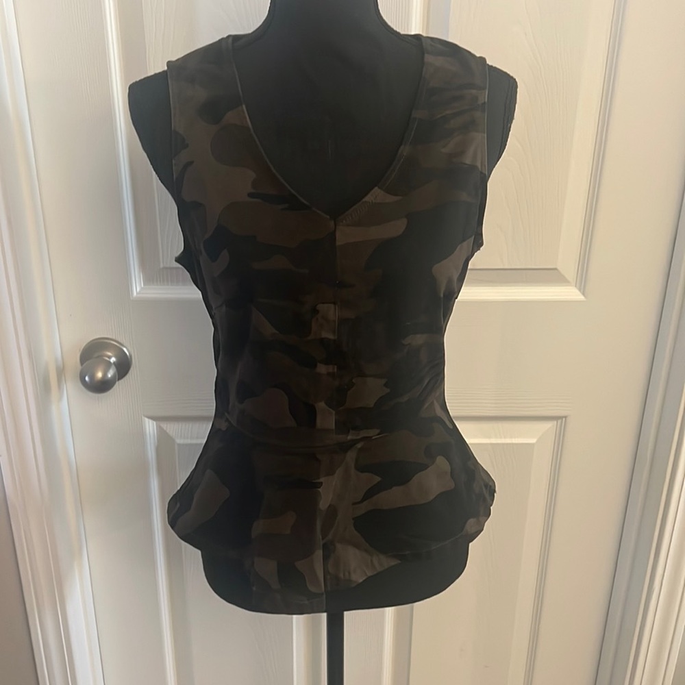 New York and Company Fatigue Peplum Shirt - Picture 1 of 3